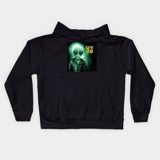 Funny Alien Retro Sci Fi DYOR Kids Hoodie